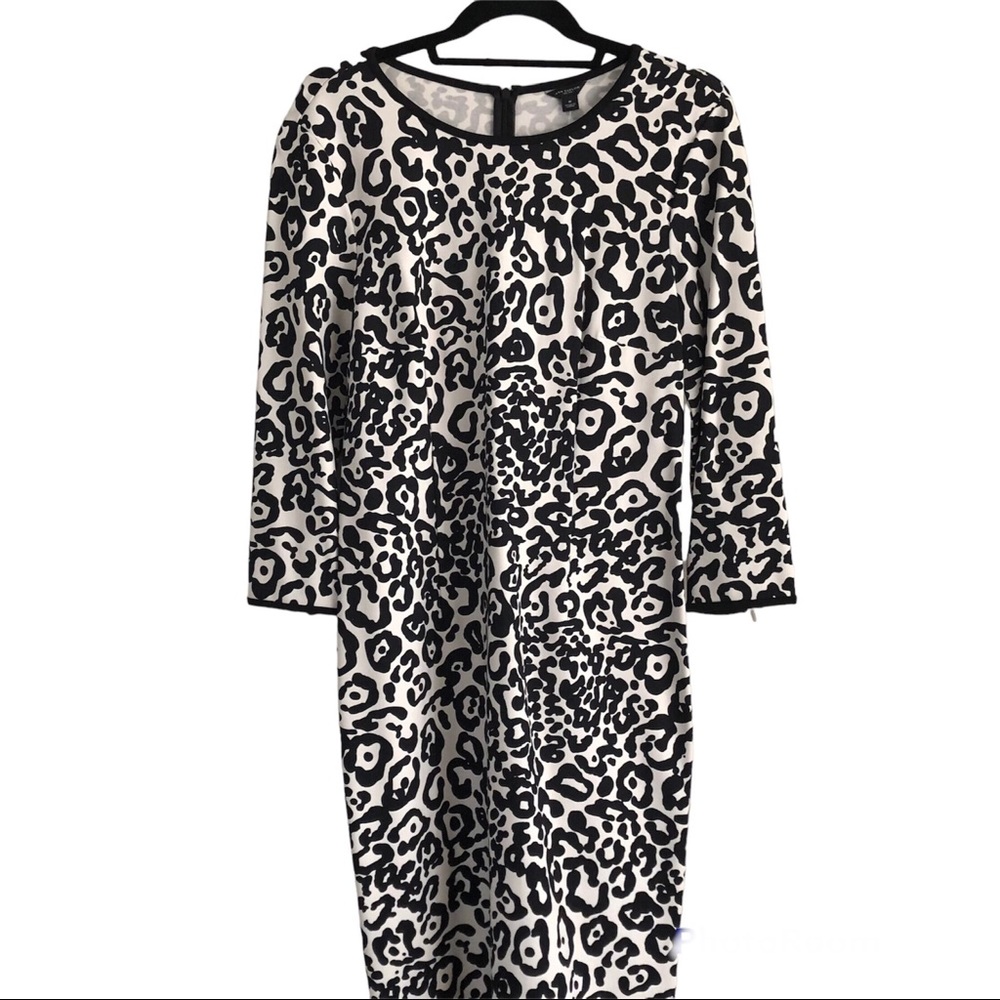 NWT ANN TAYLOR leopard Long Sleeve Ponte Dress - Size 8